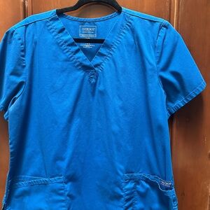Cherokee V-Neck Blue Scrub Top